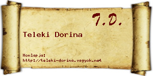 Teleki Dorina névjegykártya